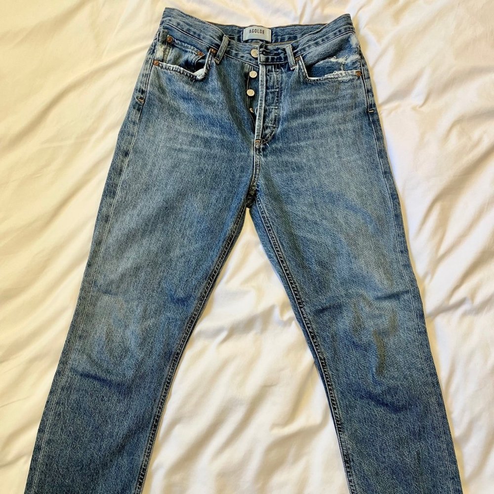AGOLDE Riley High Rise Straight Crop Jeans (25)